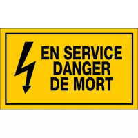 Panneau En Service Danger de Mort – Signalisation Risque Électrique – Plastique Rigide Durable Panneau En Service Danger de Mort – Signalisation Risque Électrique – Plastique Rigide Durable