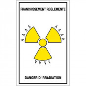 Panneau Franchissement Règlementé Danger d’Irradiation – Signalisation Zone Radioactive – Plastique 