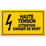 Panneau Haute Tension Attention Danger de Mort – Signalisation Électrique Sécurité – Plastique Rigid