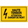 Panneau Haute Tension Attention Danger de Mort – Signalisation Électrique Sécurité – Plastique Rigid
