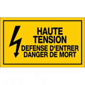 Panneau Haute Tension Défense d’Entrer Danger de Mort – Signalisation Risque Électrique – Plastique 