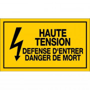 Panneau Haute Tension Défense d’Entrer Danger de Mort – Signalisation Risque Électrique – Plastique 