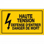 Panneau Haute Tension Défense d’Entrer Danger de Mort – Signalisation Risque Électrique – Plastique 