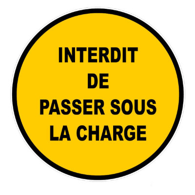 Panneau Interdit de Passer sous la Charge – Sécurité Chantier – Plastique Rigide Durable