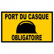 Panneau Port du Casque Obligatoire – Signalisation Sécurité Chantier – Plastique Rigide Durable