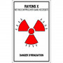 Panneau Rayons X Danger d’Irradiation – Signalisation Zone Radioactive – Plastique Rigide Durable