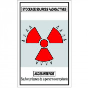 Panneau Stockage Sources Radioactives Accès Interdit – Signalisation Sécurité – Plastique Rigide Dur