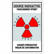 Panneau Stockage Sources Radioactives Franchissement Interdit – Danger d’Irradiation et Contaminatio