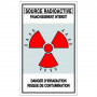 Panneau Stockage Sources Radioactives Franchissement Interdit – Danger d’Irradiation et Contaminatio