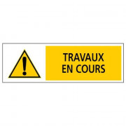 Panneau Travaux en Cours – Sécurité Chantier – Rigide & Anti-UV Durable