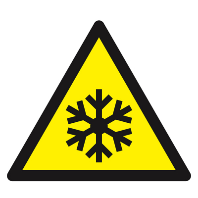 Signaux de danger  "Danger, basses temperatures cond° de gel "