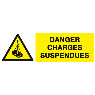 Signaux de danger  "Danger, charges suspendues"