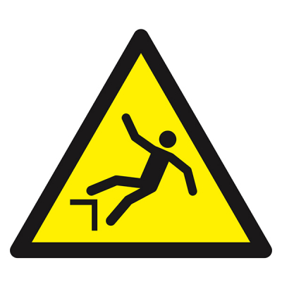 Signaux de danger  "Danger, chute avec denivellation"