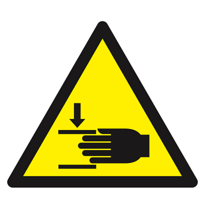 Signaux de danger  "Danger, ecrasement des mains"