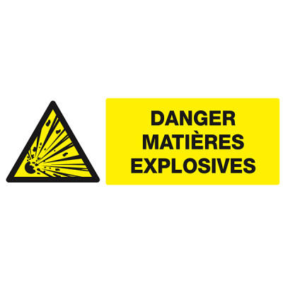 Signaux de danger  "Danger, matières explosives"