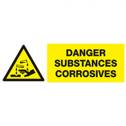 Signaux de danger  "Danger, substances corrosives"