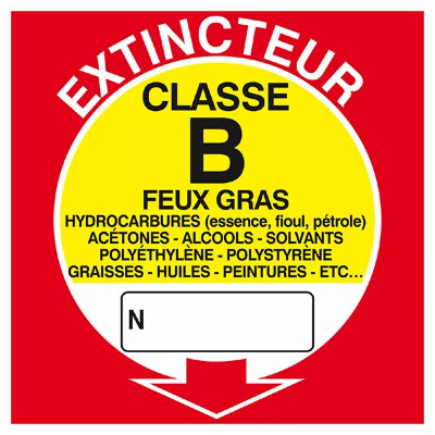 Extincteur Classe B – Équipement de Lutte contre l’Incendie – Conforme ISO 7010 et Résistant