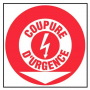 Panneau Coupure d’Urgence + Flèche Directionnelle – Signalétique ISO 7010