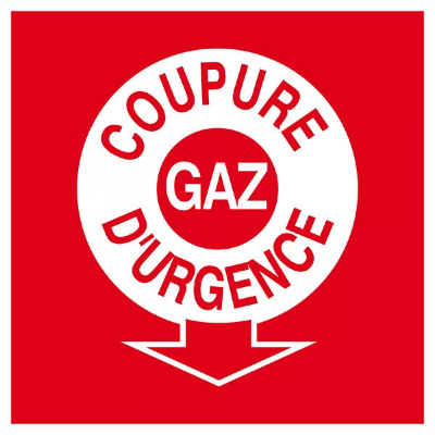 Panneau Coupure Gaz d’Urgence – Signal Sécurité Incendie – Conforme Norme ISO 7010 et Ultra Résistan
