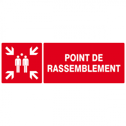Panneau de signalisation "POINT DE RASSEMBLEMENT" (INCENDIE)