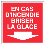 Panneau En Cas d’Incendie Briser la Glace – Signalétique Conforme ISO 7010