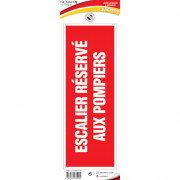 Panneau Escalier Réservé aux Pompiers – Signalétique Sécurité – Résistant et Conforme