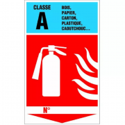 Panneau Extincteur Classe A – Signalétique Feu Bois Papier ISO 7010