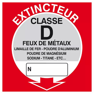 Panneau Extincteur Classe D – Signal de Lutte contre l’Incendie – Conforme ISO 7010 et Résistant