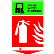 Panneau Extincteur Feu sur Matériel Informatique – Signalétique Sécurité – Résistant et Conforme Nor