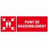 Panneau Point de Rassemblement Incendie – Sécurité Évacuation – Conforme ISO 7010