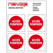 Stickers Accès Pompiers Planche 4 Poses – Signal Incendie ISO 7010