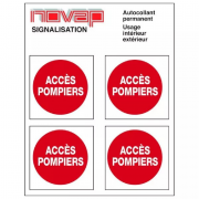 Stickers Accès Pompiers Planche 4 Poses – Signal Incendie ISO 7010