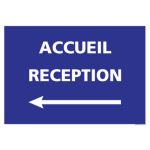 Panneau "Accueil réception" PVC adhésif mur 210 x 300 mm