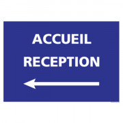 Panneau "Accueil réception" PVC adhésif mur 210 x 300 mm