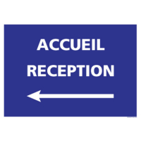 Panneau "Accueil réception" PVC adhésif mur 210 x 300 mm