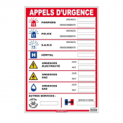 Panneau appels d'urgence