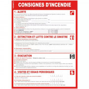 Panneau consignes d'incendie