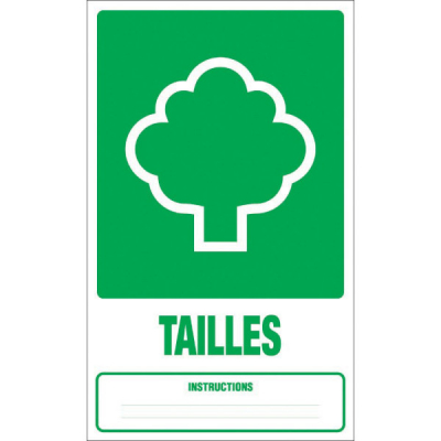 Panneau déchets tailles