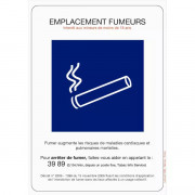 Panneau emplacement fumeur