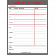Panneau horaires de travail