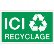 Panneau ici recyclage
