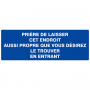 Panneau "Prière de laisser"