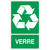 Panneau recyclage déchets verre