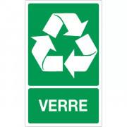 Panneau recyclage déchets verre