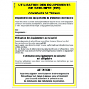 Panneau utilisation des EPI