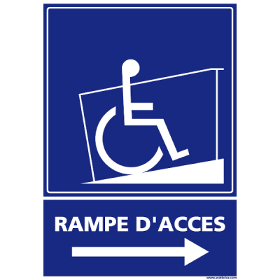 Signalétique accessibilité PMR "rampe d'accès" gauche ou droite