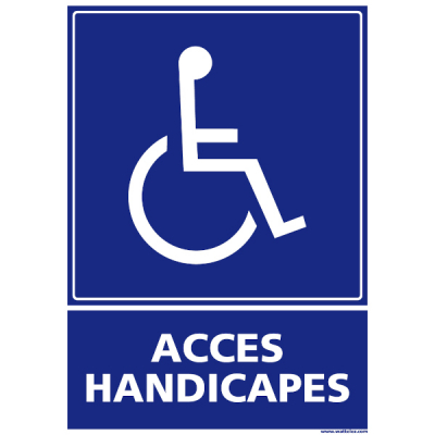 Signalétique PMR Accès handicapés au mur - Wattelez
