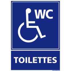 Signalétique PMR WC toilettes handicapés au mur - Wattelez