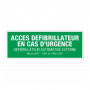 Panneau accès défibrillateur en cas d'urgence