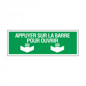 Panneau appuyer sur la barre pour ouvrir